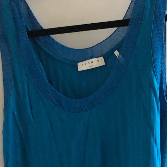 Women's Blue Actrice Ribbed Tank sandro - Picture 5 of 6